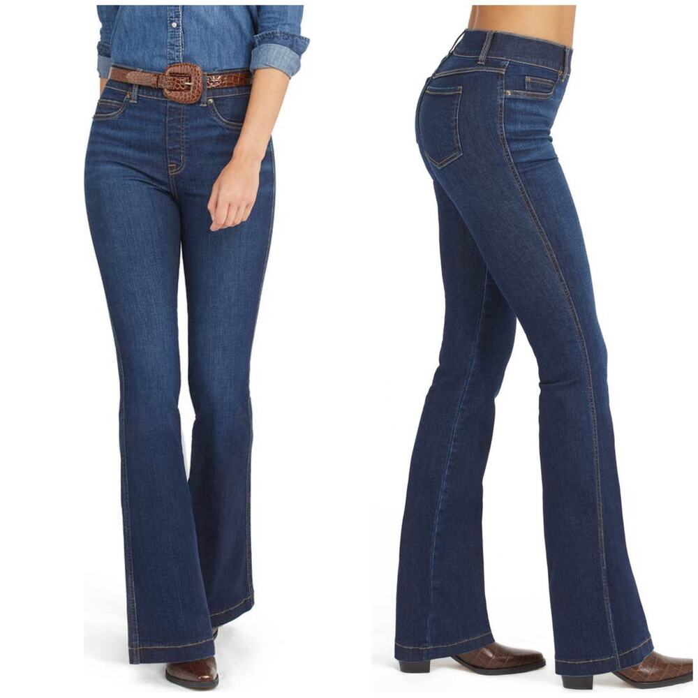Spanx | Women | EveryWear Midnight Shade Stretch Pull On Flare Jeans | Medium - Picture 12 of 12